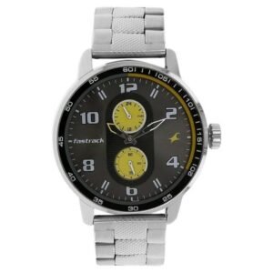 Fastrack Motorheads Quartz Multifunction Grey Dial Stainless Steel Strap Watch for Guys-3159SM02