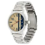 Fastrack Bare Basics Quartz Analog Beige Dial Stainless Steel Strap Watch for Guys-3162SM01