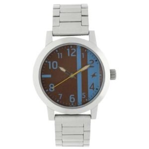 Fastrack Bare Basics Quartz Analog Bicolour Dial Stainless Steel Strap Watch for Guys-3162SM02