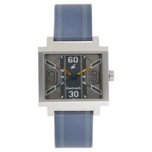 Fastrack Varsity Quartz Analog Grey Dial Leather Strap Watch for Guys-3180SL01