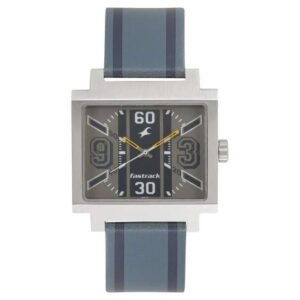 Fastrack Varsity Quartz Analog Grey Dial Leather Strap Watch for Guys-3180SL02