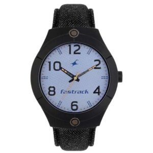 Fastrack Denim Quartz Analog Blue Dial Denim Strap Watch for Guys-3191AL03