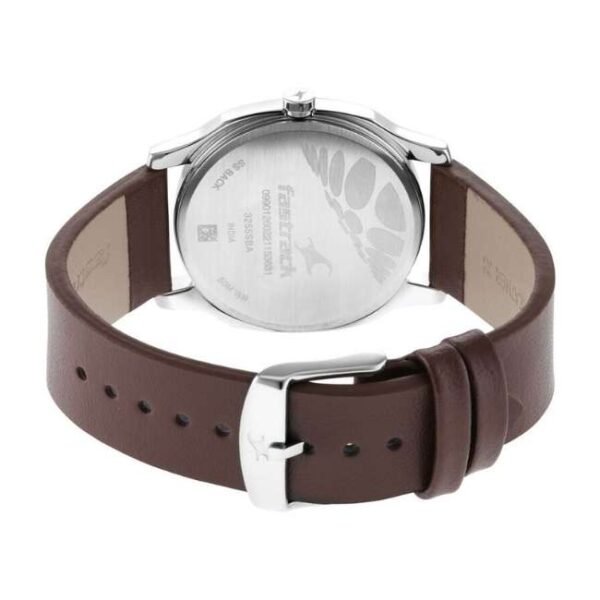Fastrack Stunners Quartz Analog Red Dial Leather Strap Watch for Guys-3255SL01