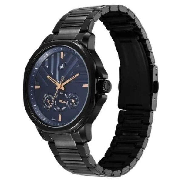 Fastrack Fleek Quartz Multifunction Blue Dial Stainless Steel Strap Watch for Guys-3303NM01