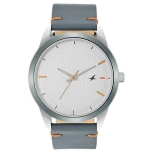 Fastrack Stunners Quartz Analog White dial Leather Strap Watch for Guys-3308KL02