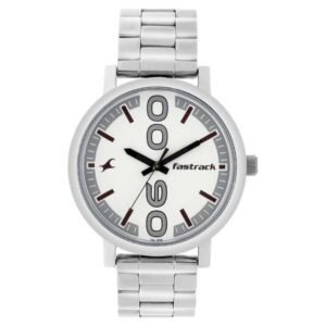 Fastrack Bold Quartz Analog White Dial Stainless Steel Strap Watch for Guys-38052SM08