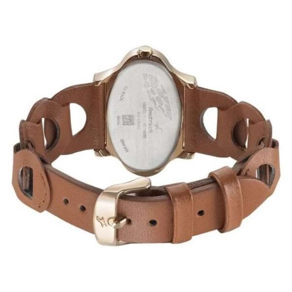 Fastrack Hitlist Quartz Analog Rose Gold Dial Leather Strap Watch for Girls-6004WL01