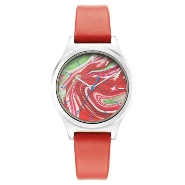 Fastrack Stunners Quartz Analog Multicoloured Dial Leather Strap Watch for Girls-6152SL07