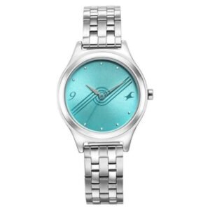 Fastrack Stunners Blue Dial Metal Strap Watch for Girls-6152SM05