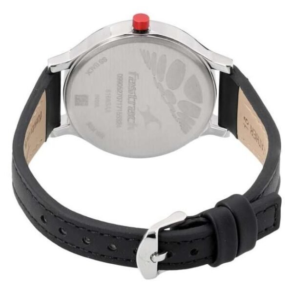 Fastrack Loopholes Quartz Analog Black Dial Leather Strap Watch for Girls-6166SL02