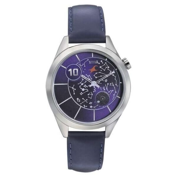 Fastrack Space Rover Quartz Analog Purple Dial Leather Strap Watch for Girls-6193SL01