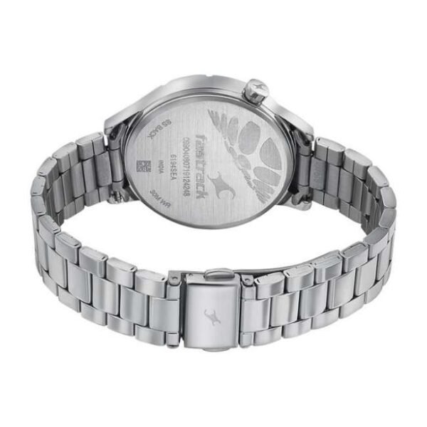 Fastrack Space Rover Quartz Analog with Date Blue Dial Stainless Steel Strap Watch for Girls-6194SM01