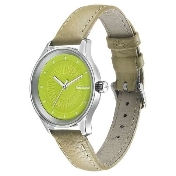 Fastrack Girls Instant Fashion Pop: Fluorescent Green Dial Watch-6203SL01