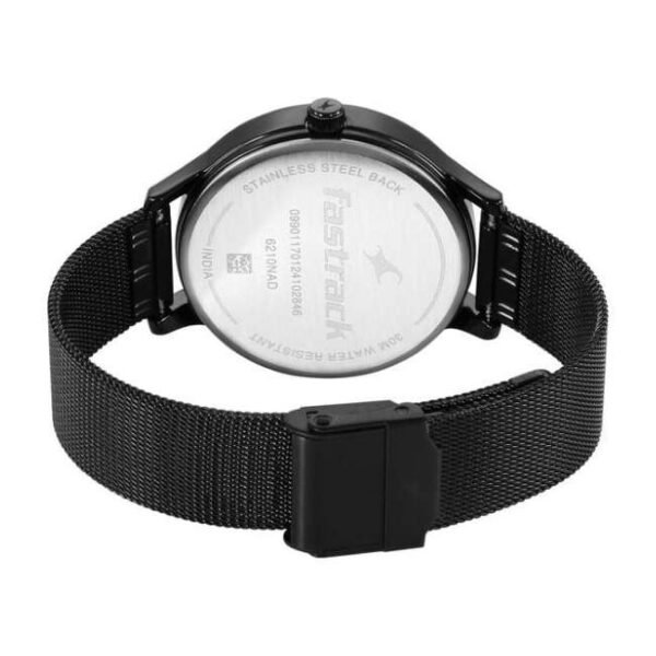 Fastrack Fleek Quartz Analog Black Dial Stainless Steel Strap Watch For Girls-6210NM04