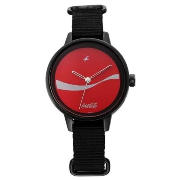 Fastrack Coca Cola Edition By Fastrack Quartz Analog Red Dial Nylon Strap Watch for Girls-6256NP01