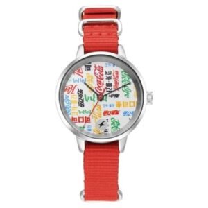 Fastrack Coca Cola Edition By Fastrack Quartz Analog Silver Dial Nylon Strap Watch for Girls-6256SP01