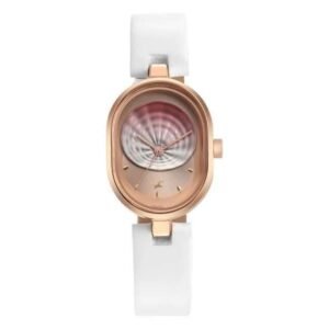 Fastrack Uptown Retreat Quartz Analog Pink Dial Leather Strap Watch for Girls-6258WL01