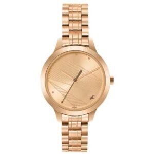 Fastrack Stunners Quartz Analog Rose Gold dial Stainless Steel Strap Watch for Girls-6267WM01