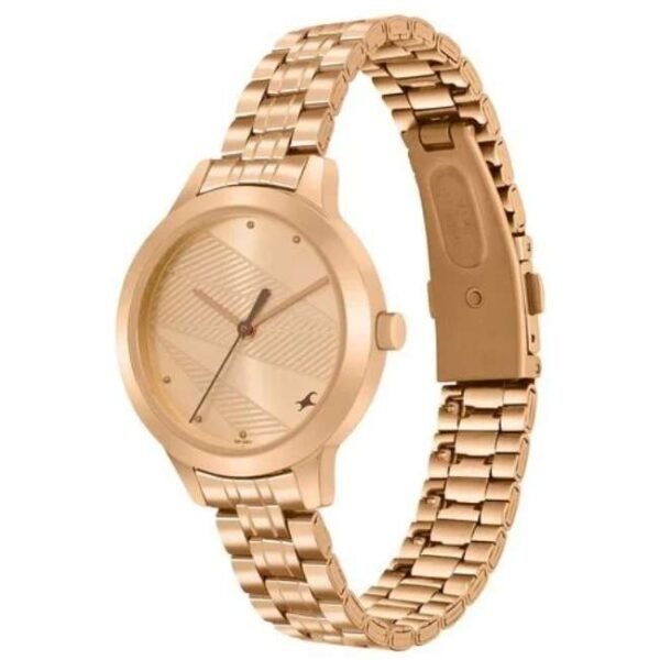 Fastrack Stunners Quartz Analog Rose Gold dial Stainless Steel Strap Watch for Girls-6267WM01
