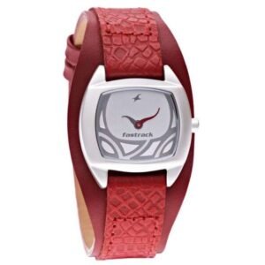 Fastrack Quartz Analog Silver Dial Leather Strap Watch for Girls-6291SL01