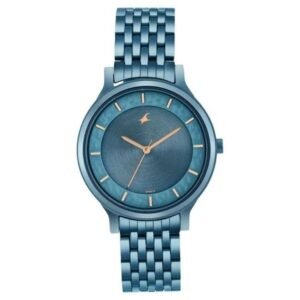 Fastrack Crush Quartz Analog Blue Dial Stainless Steel Strap Watch for Girls-6292QM02