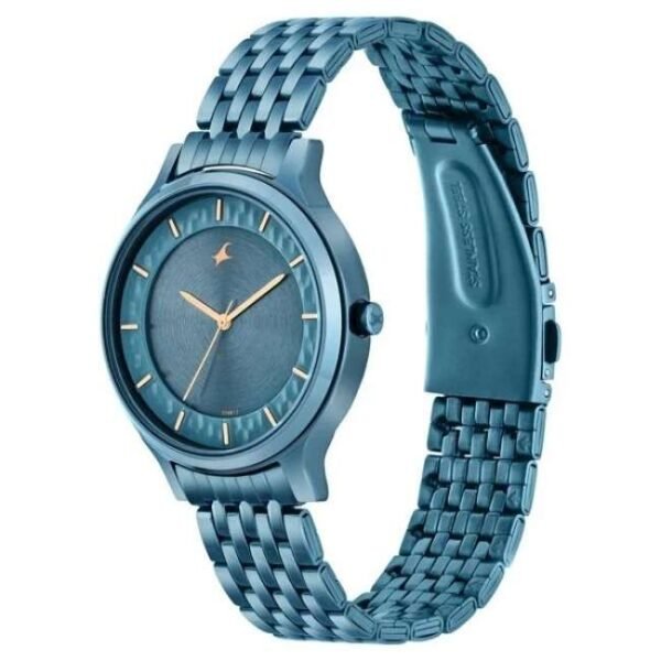 Fastrack Crush Quartz Analog Blue Dial Stainless Steel Strap Watch for Girls-6292QM02