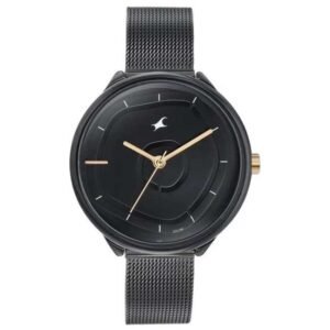 Fastrack Stunners Quartz Multifunction Black Dial Stainless Steel Strap Watch for Girls-6303KM01