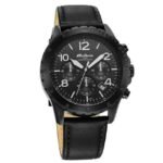Titan Octane Classic Sporty Black Dial Chronograph Leather Strap watch for Men-90151NL01