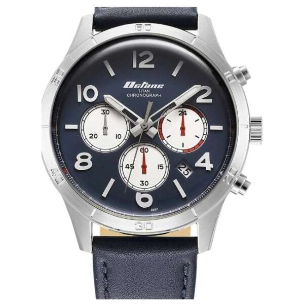 Titan Octane Classic Sporty Blue Dial Chronograph Stainless Steel Strap watch for Men-90153SL01