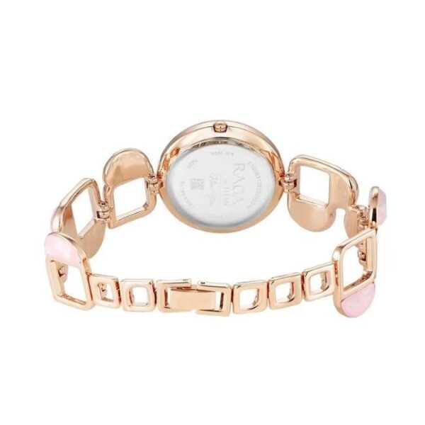 Titan Raga New You Quartz Analog Mother Of Pearl Dial Rose Quartz stone Strap Watch for Women-95196WM01