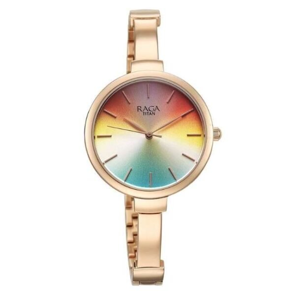 Titan Raga Showstopper Quartz Analog Multicoloured Dial Metal Strap Watch for Women-95273WM01