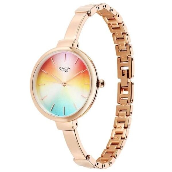 Titan Raga Showstopper Quartz Analog Multicoloured Dial Metal Strap Watch for Women-95273WM01