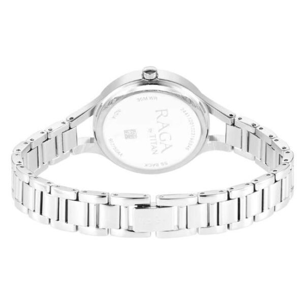 Titan Raga Showstopper Quartz Analog Mother Of Pearl Dial Metal Strap Watch for Women-95275SM01