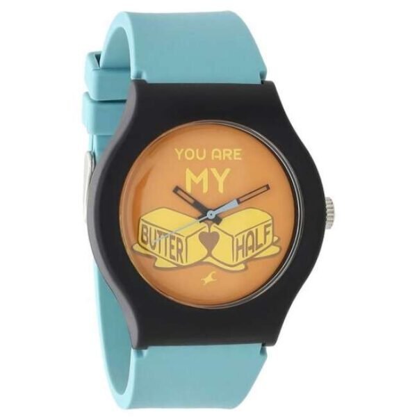 Fastrack Quartz Analog Yellow Dial Silicone Strap Watch for Unisex-9915PP67