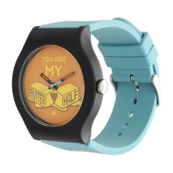 Fastrack Quartz Analog Yellow Dial Silicone Strap Watch for Unisex-9915PP67