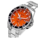 Alba Bright Orange Ripple Dial Watch -AG8L93X1