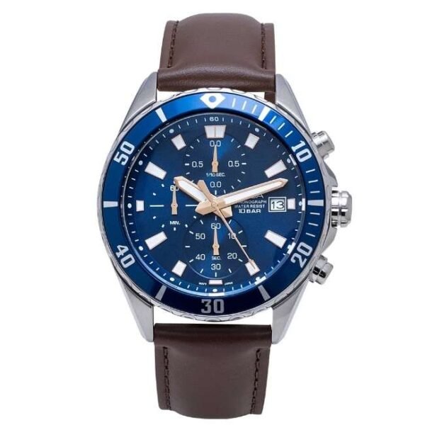 Alba AM3813X1 Blue Dial Chronograph with Leather Strap