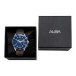 Alba AM3813X1 Blue Dial Chronograph with Leather Strap