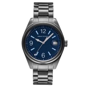 Armani Exchange Three-Hand Date Gunmetal Stainless Steel Watch-AX1421