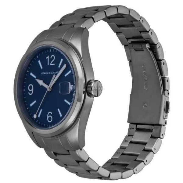 Armani Exchange Three-Hand Date Gunmetal Stainless Steel Watch-AX1421