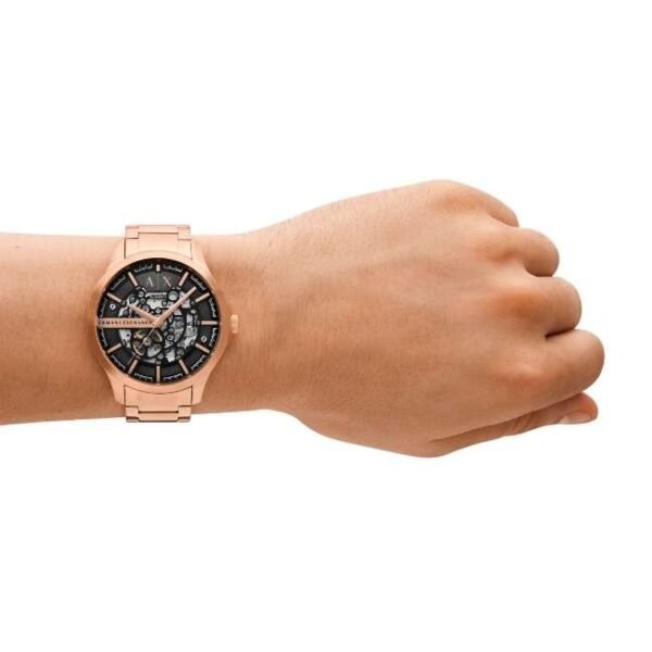 Armani Exchange Men Black Dial Round Stainless Steel Watch-AX2456