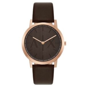 Armani Exchange Two-Hand Brown Leather Watch-AX2873