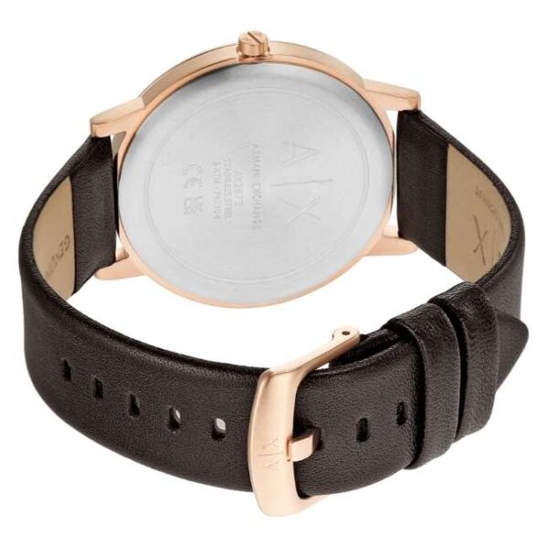 Armani Exchange Two-Hand Brown Leather Watch-AX2873