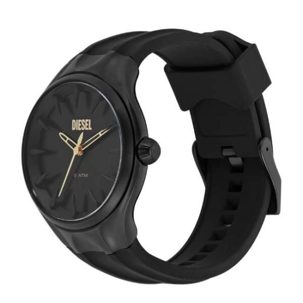 Diesel D-Sruptor Streamline Three-Hand Black Silicone Watch-DZ2217