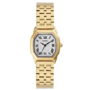 Fossil Women Beige Dial Octagon Stainless Steel Watch-ES5361