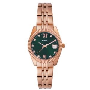 Fossil Women Green Dial Round Stainless Steel Watch-ES5369