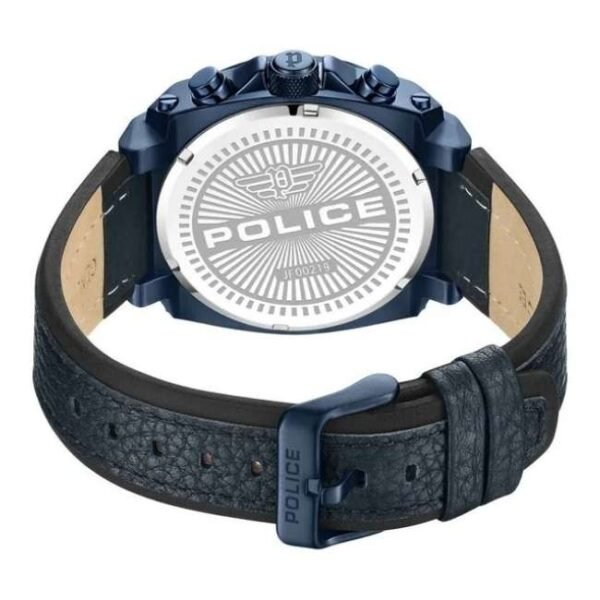 Police Quartz Analog with Dual Time and Date Blue Leather Strap for Men-PLPEWJF0021904