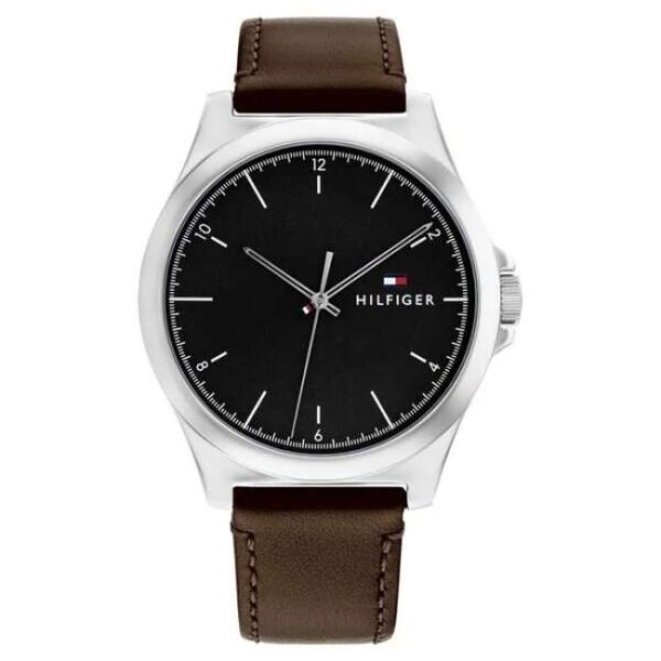 Tommy Hilfiger Quartz Analog Black Leather Strap for Men-TH1710601
