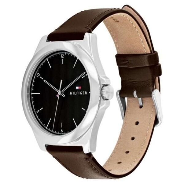 Tommy Hilfiger Quartz Analog Black Leather Strap for Men-TH1710601