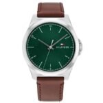 Tommy Hilfiger Quartz Analog Green Leather Strap for Men-TH1710602